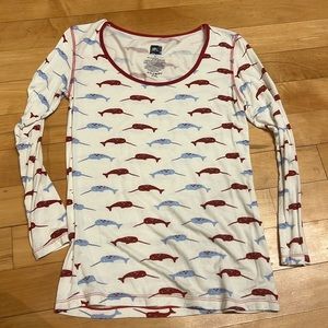 Like new kickee pants women’s medium narwhal print